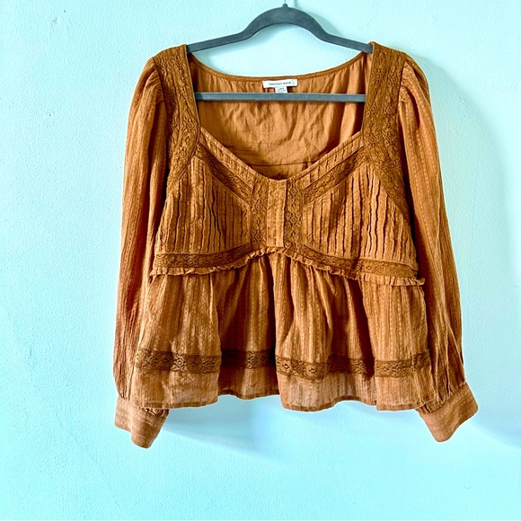 American Eagle Outfitters Tops - Women’s American Eagle Brown  Long Sleeve Top size Large